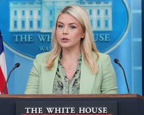 White House press secretary Karoline Leavitt speaks to reporters on Wednesday.