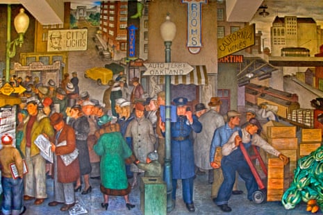 Workers unite! … detail of a fresco at Coit Tower, San Francisco, painted in 1934 by Victor Arnautoff.