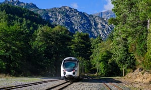 The Bastia-Corte-Ajaccio train, Corsica.