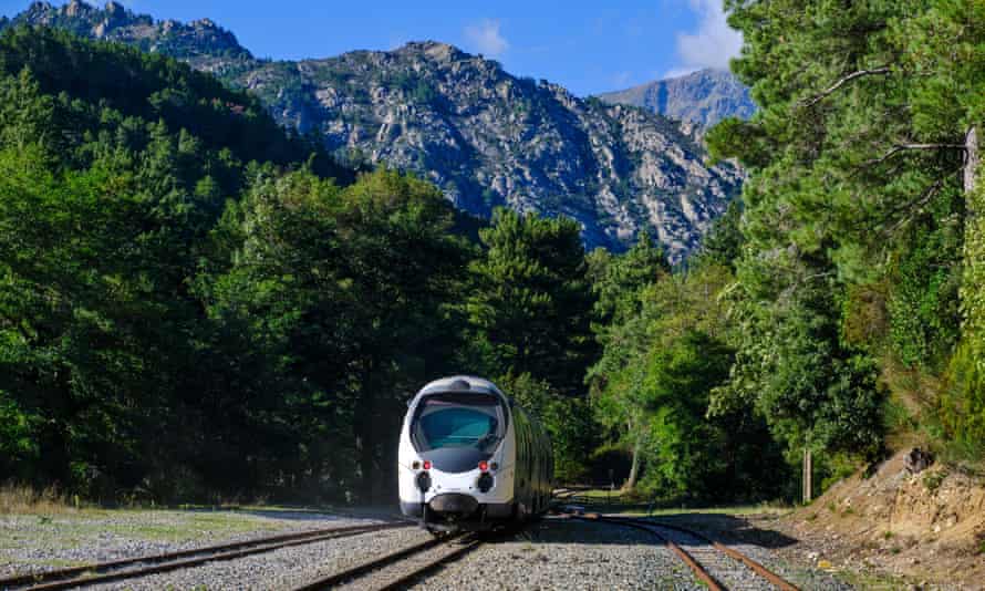 The Bastia-Corte-Ajaccio train, Corsica.
