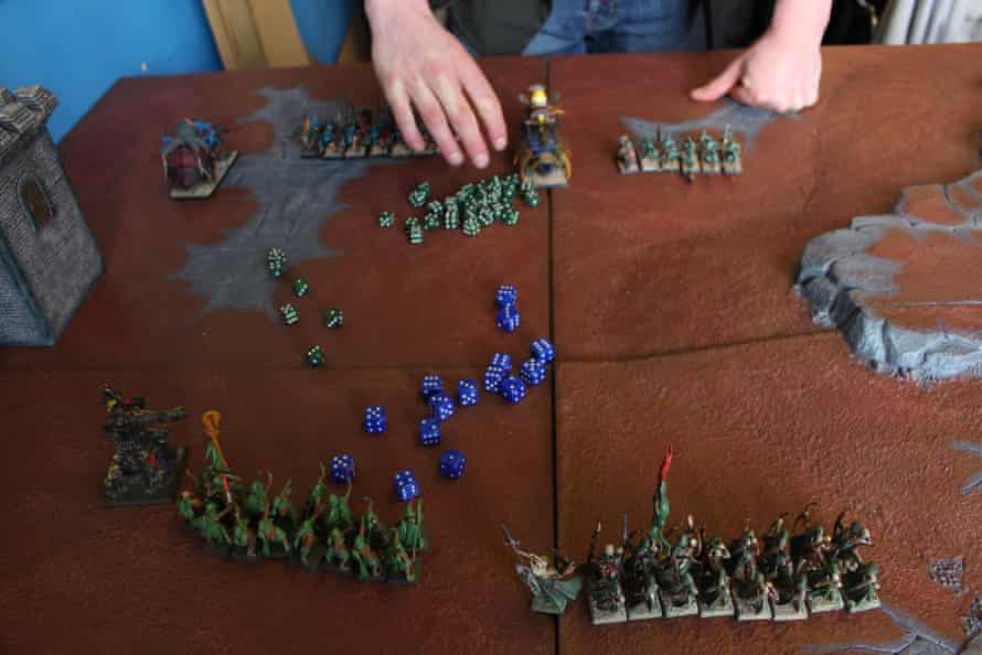 A game of Warhammer, a turn based strategy game.
