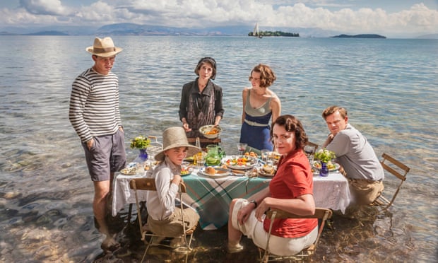 The recent ITV drama The Durrells, staring Josh O’Connor as Larry Durrell, Milo Parker as Gerry Durrell, Anna Savva as Lugaretza, Daisy Waterstone as Margo Durrell, Keeley Hawes as Louisa Durrell and Callum Woodhouse as Leslie Durrell.