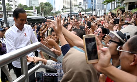 Indonesian president Joko Widodo meets supporters in Jakarta on Tuesday.