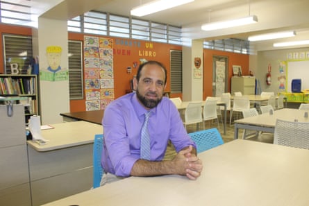 Principal Jorge Luis Colón Gonzalez of El Coqui school in Salinas, Puerto Rico, where a new after-school tutoring program aims to help kids recover from learning setbacks.