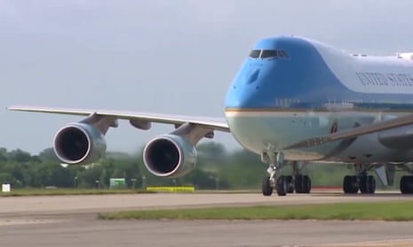 Air Force One landing at Stansted