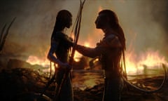 Way beyond ordinary film-making … Zoe Saldana as Neytiri, left, and Sam Worthington as Jake Sully in Avatar: The Way of Water.