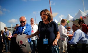 Hidalgo attends the Socialist party’s Université d’été summer meeting in La Rochelle.