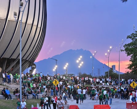 Fans walk to the Estadio BBVA for a World Cup playoff match between Iraq and Bolivia in March.