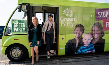 Green Party MP Caroline Lucas (right) campaigns with Alexandra Phillips, later elected as the party’s MEP for south-east England