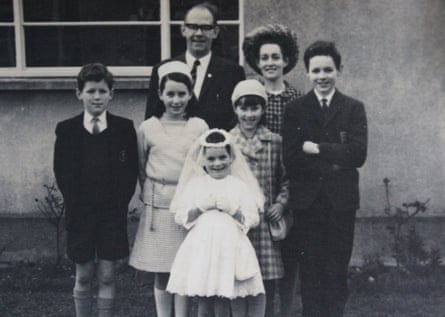 Enright (front, centre) with her family in Dublin, 1968.