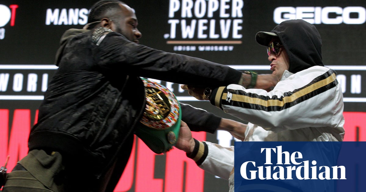 Deontay Wilder and Tyson Fury shove and taunt each other before rematch – video