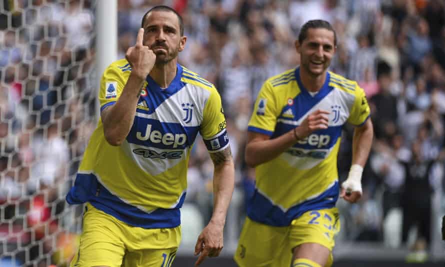 European roundup: Perisic and Martínez help Inter keep Milan in sight | European club football 2 Leonardo Bonucci (left) wheels away after scoring his second goal against Venezia.