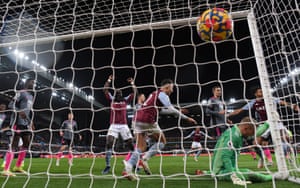 Ezri Konsa of Aston Villa celebrates after scoring their team’s second goal.