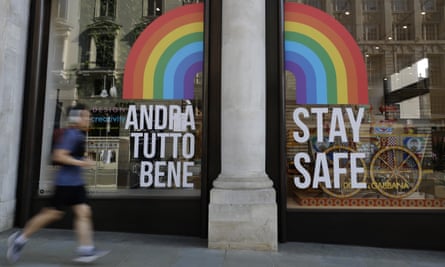 A shop window in central London in April.