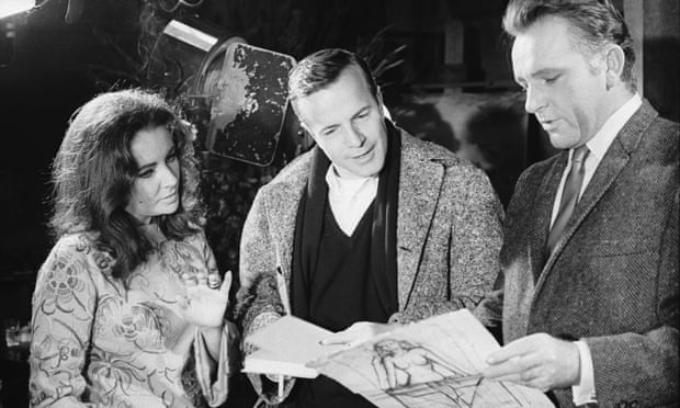 Franco Zeffirelli, centre, with Elizabeth Taylor and Richard Burton, the stars of his film version of The Taming of the Shrew.