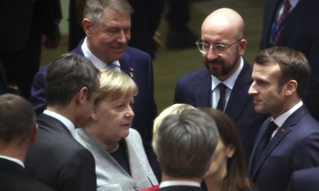 Angela Merkel, Emmanuel Macron and Charles Michel