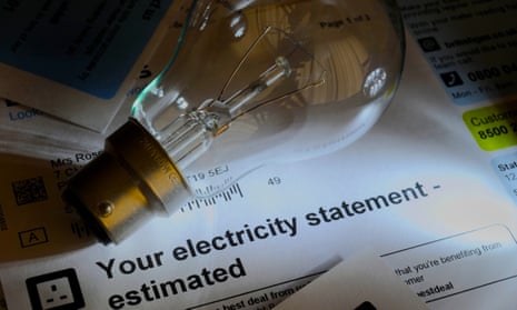 Estimated electricity bill with lightbulb.