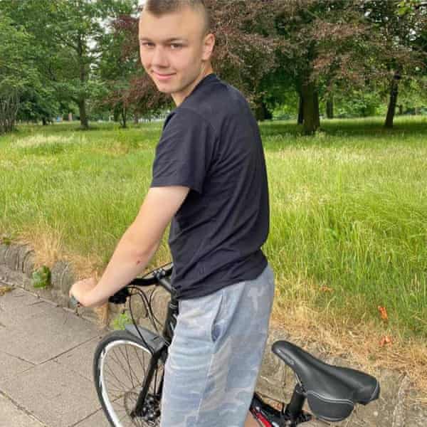 William Verden, 17, on a bicycle