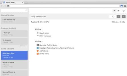Session Buddy Chrome extension