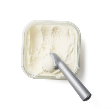 Felicity Cloake’s frozen yoghurt with a scoop.