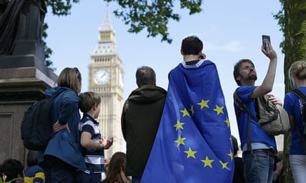 People taking part in a March for Europe rally in London.