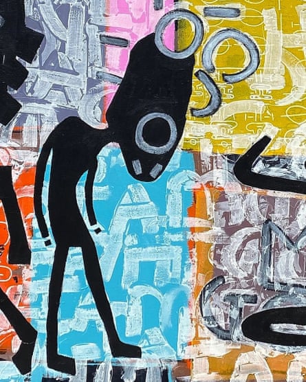 Detail of the painting, The Boy Who Killed God, by Taki Gold.