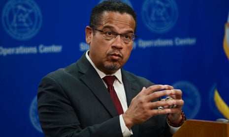 Minnesota attorney general Keith Ellison answers questions about the investigation into the death of George Floyd on 27 May.