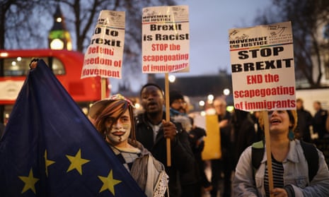 Pro-EU demonstrators protest outside the supreme court in London