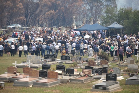 The funeral for Patrick and Robert Salway at Cobargo cemetery.