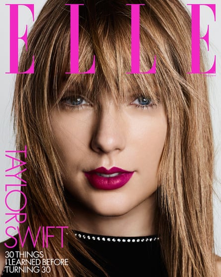 The cover of the April edition of US Elle, in which Swift alluded to Donald Trump’s ‘disgusting’ rhetoric.