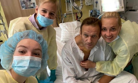 A photo of Russian opposition leader Alexei Navalny at Berlin’s Charité hospital that was posted on his Instagram feed on Tuesday.