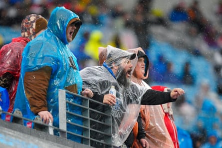 Fans brave the elements in Charlotte.