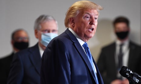 Trump speaks to the media Tuesday about taking the anti-malaria drug hydroxychloroquine and said that Democratic Speaker of the House Nancy Pelosi is ‘a sick woman’. 