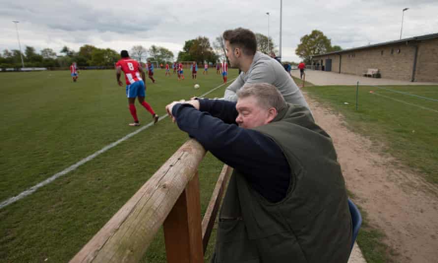 John Stancombe on the sidelines as Sandbach United take on Stockport Town in the North-West Counties league first division.