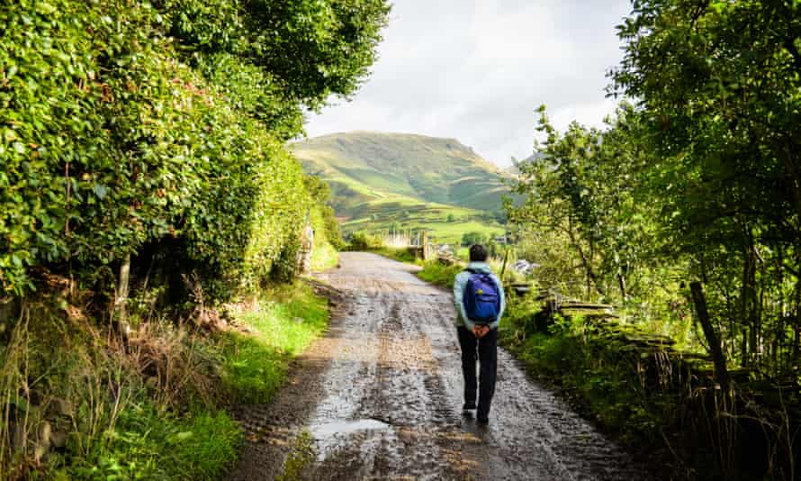 A Coast to Coast walker near Grasmere.