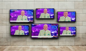 A photoshopped image of Alan Jones on Sky News on multiple TV sets