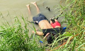 The bodies of Salvadoran migrant Ã“scar Alberto MartÃ­nez RamÃ­rez and his daughter Valeria lie on the bank of the Rio Grande in Matamoros, Mexico, on Monday.