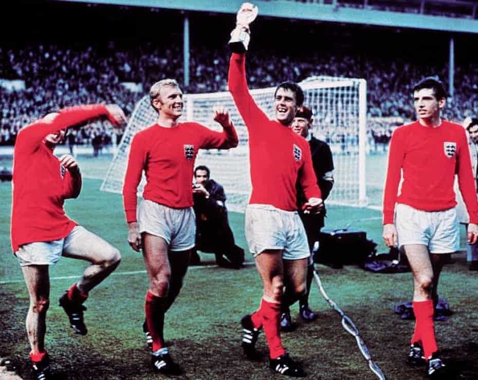 Nobby Stiles, Bobby Moore, Geoff Hurst and Martin Peters.
