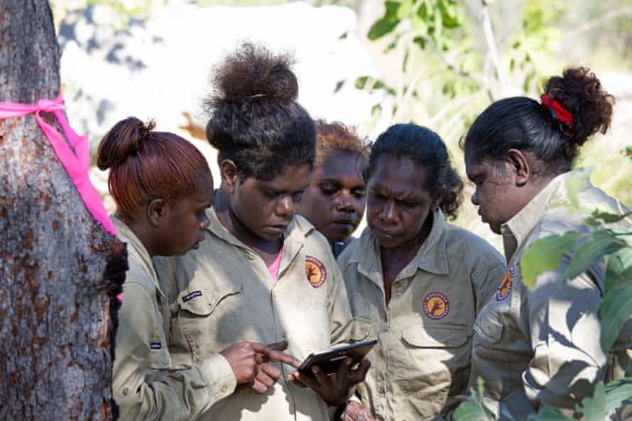 Warddeken daluk (female) rangers travel across Arnhem Land.