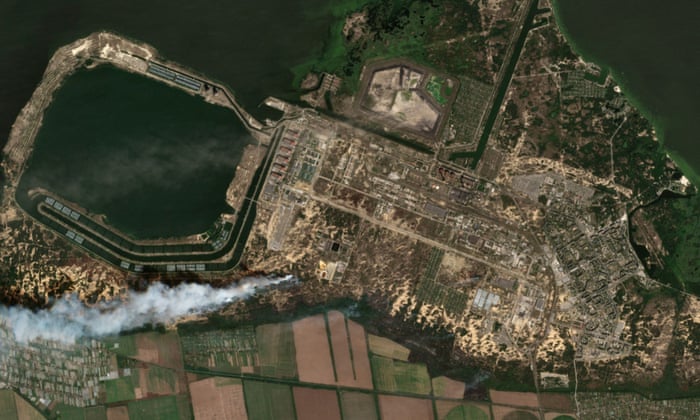 Russia-Ukraine war: European support for Ukraine at risk due to energy crisis, says German ambassador – live 2 Overview of Zaporizhzhia nuclear power plant and fires, in Enerhodar in Zaporizhzhia region, Ukraine, August 24, 2022