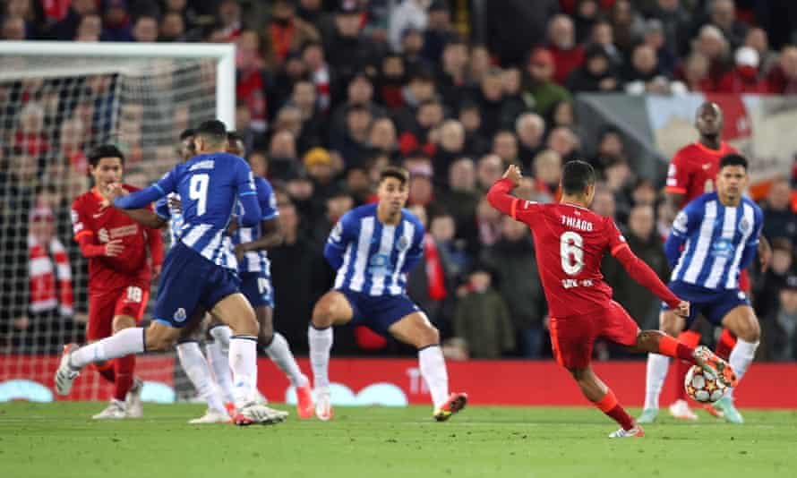 Thiago Alcântara’s long-range effort for Liverpool against Porto in November barely left the ground all the way to the net.