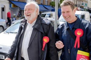 With Frank Dobson, canvassing during the 2015 election campaign.