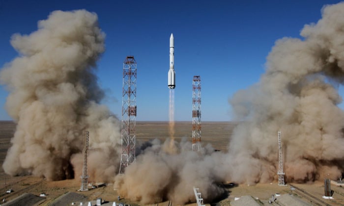 A Russian Proton-M rocket carrying the British communications satellite Inmarsat-5 F3 back in 2015.