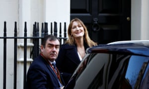 Allegra Stratton, Boris Johnson’s new press secretary, arriving at No 10 this morning. She is seen as the clear winner in a power struggle that led to the resignation of Lee Cain.