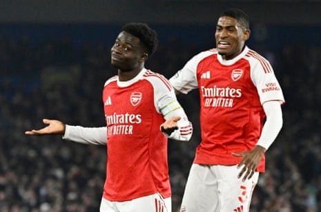 Bukayo Saka and Christian Mosquera