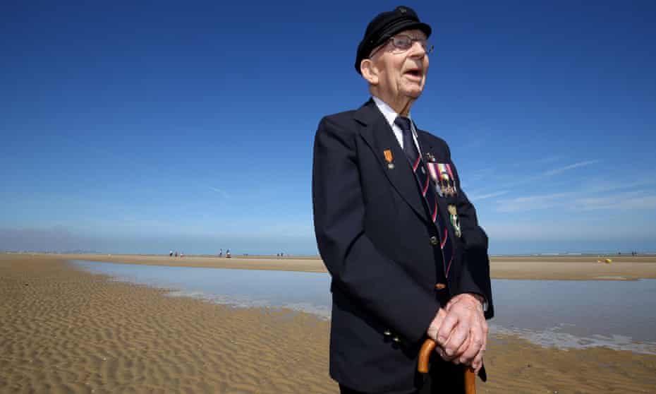 Vic Viner on the beach at Zuydcoote in France, near to where he was responsible for boarding allied soldiers onto a flotilla of little ships bound for England. 