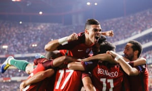 Pepe joins the celebrations as Portugal sealed their place in Russia with a victory over Switzerland.