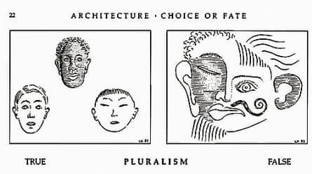 This image by Léon Krier, a supporter of the Frankfurt project, appears in his book Architecture: Choice Or Fate. It has been criticised as racist.