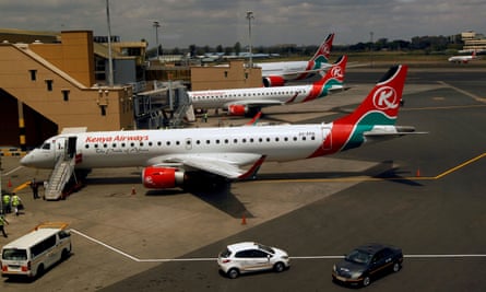 Kenya Airways planes at Jomo Kenyatta International airport in Nairobi.