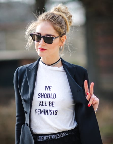 Chiara Ferragni wearing a ‘we should all be feminists’ T-shirt